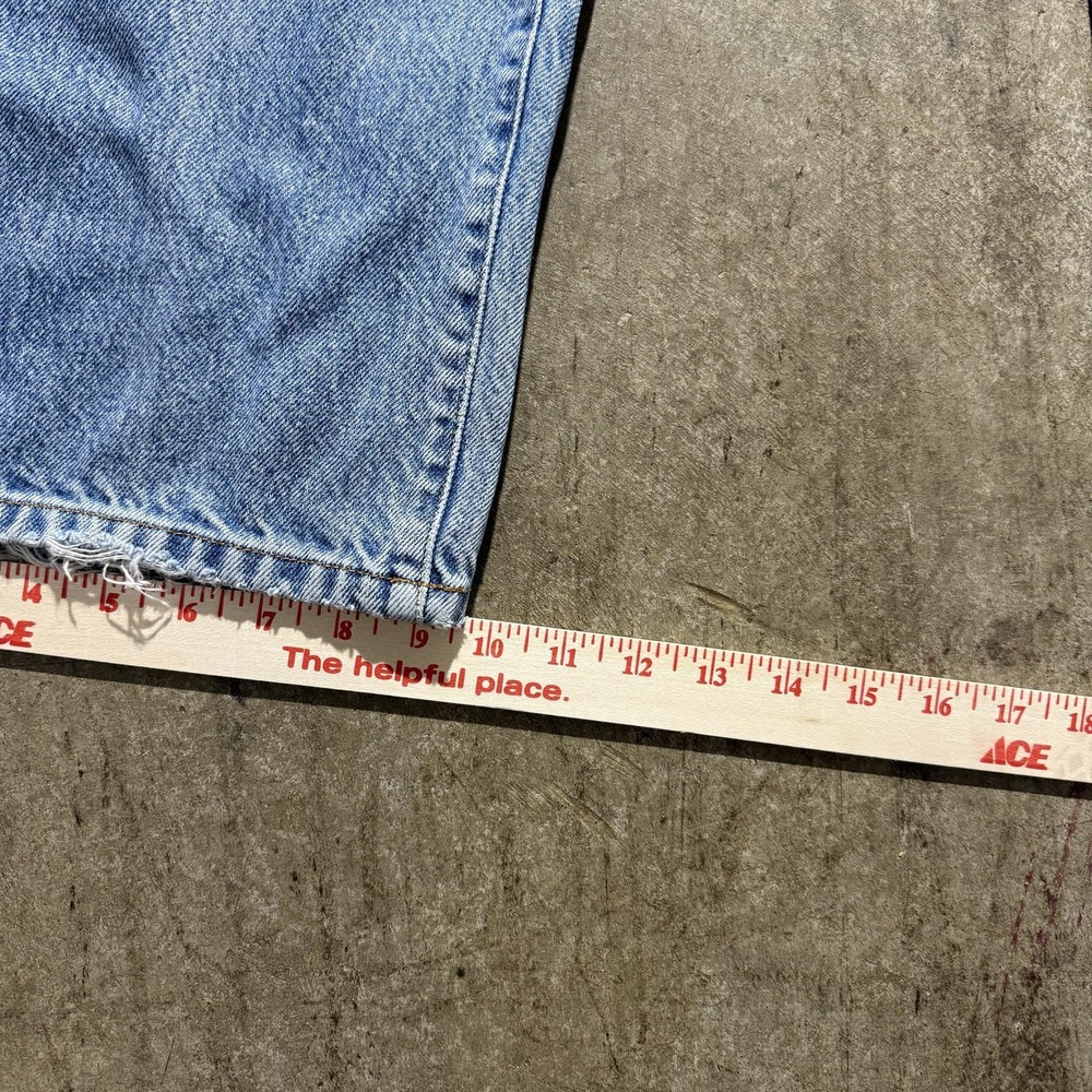 Structure Jeans Mens 36x32 Light Wash Blue Relaxed Wide Leg Distressed Denim - Picture 6 of 7